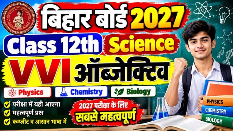 Science class 12th objective VVI 2026 New inter Question Bank 2027
